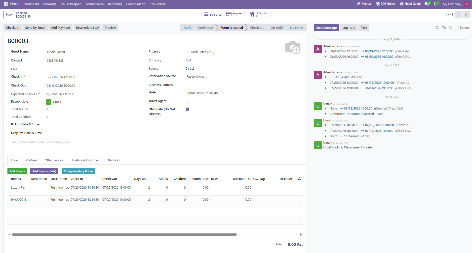 Booking Form screenshot