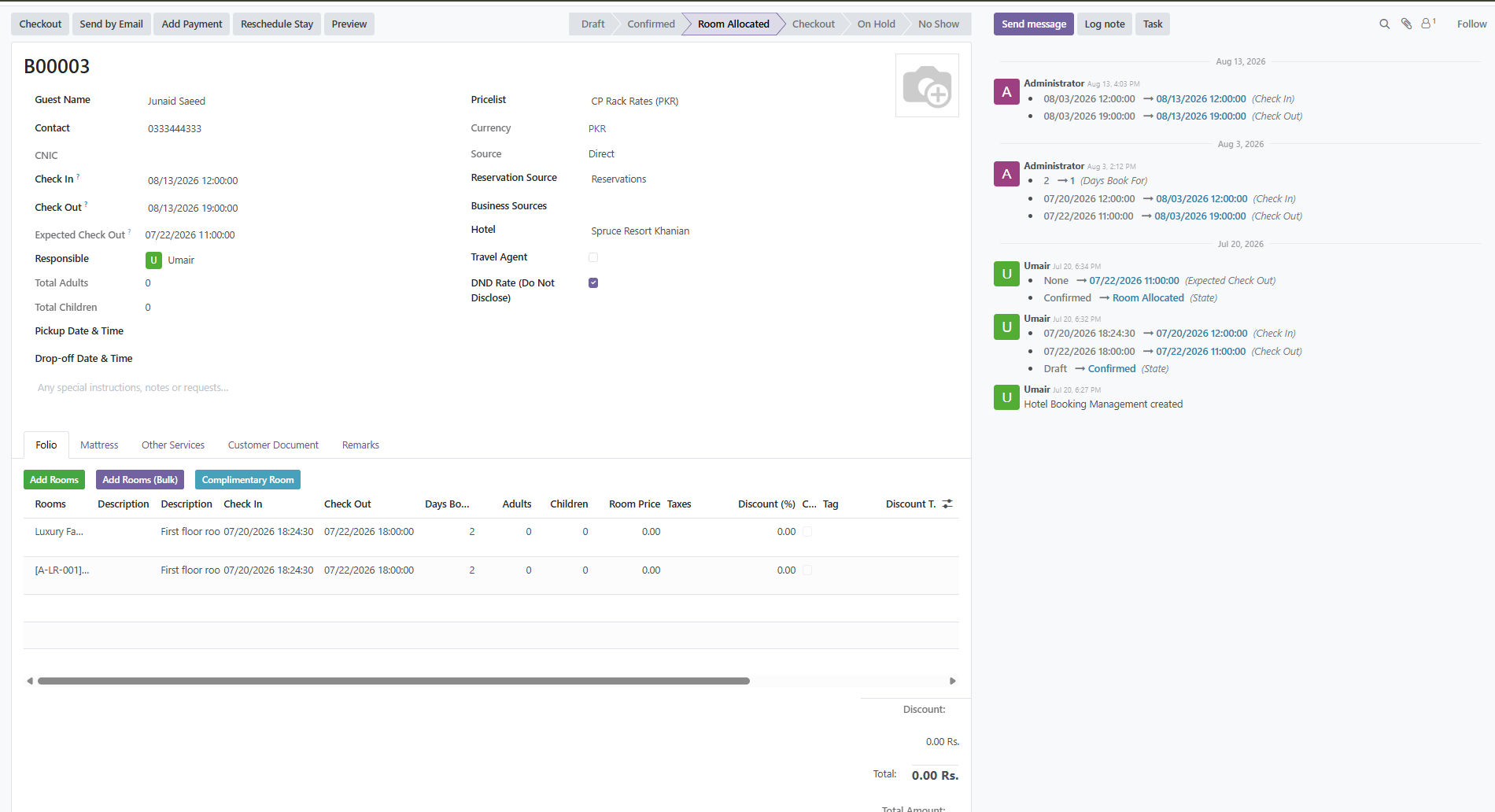 Front Desk Operations screenshot