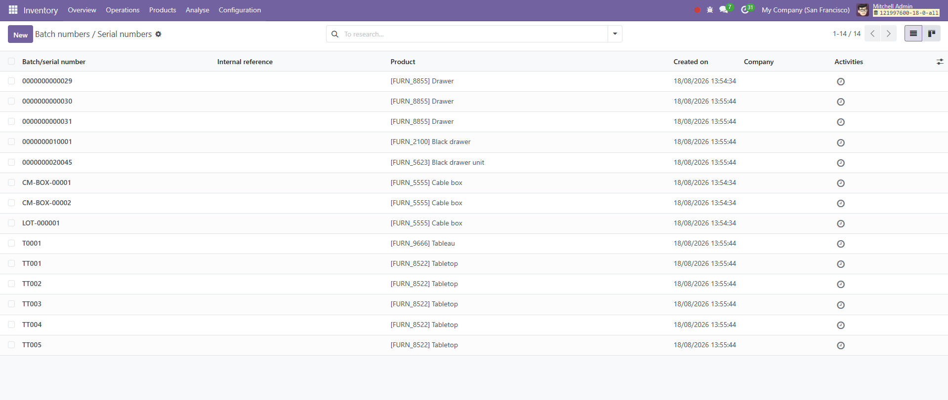 Batch & Serial Tracking screenshot